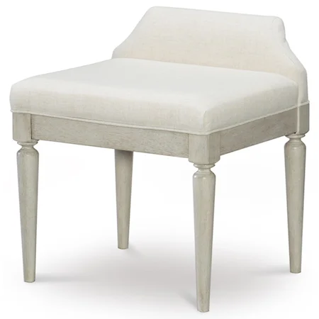 Vanity/Desk Stool with Upholstered Seat and Low Back